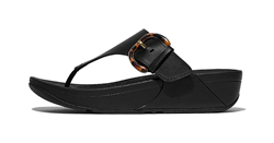 LULU CRYSTAL SANDALI INFRADITO IN PELLE CON FIBIA REGOLABILE BLACK